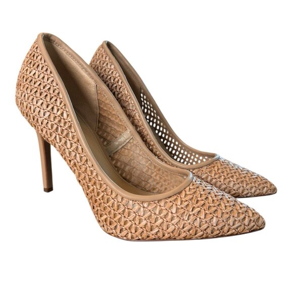 Sam Edelman Hazel Pumps Women's US 9 Tan Raffia Pointed Toe Stiletto Heel - Picture 6 of 7